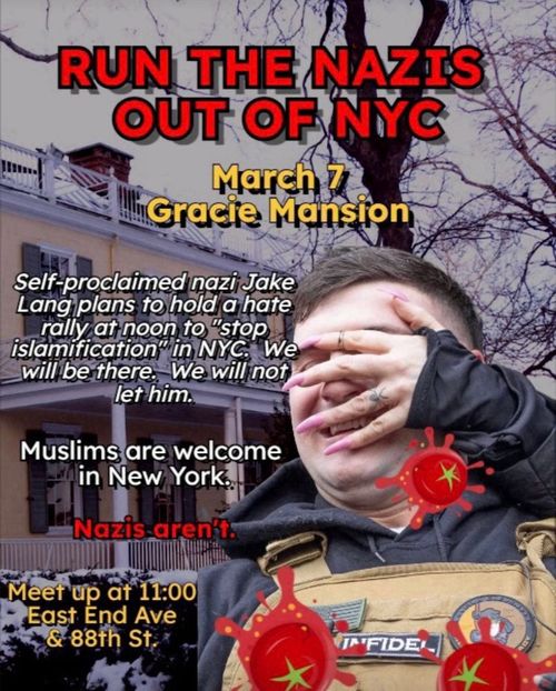Run the Nazis out of NYC: Jake Lang Coutnerprotest
