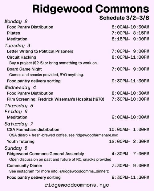 Ridgewood Commons Community Dinner